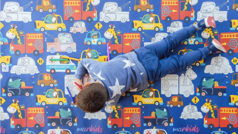Tapete infantil MARKIDS 120X200CM CARRINHOS