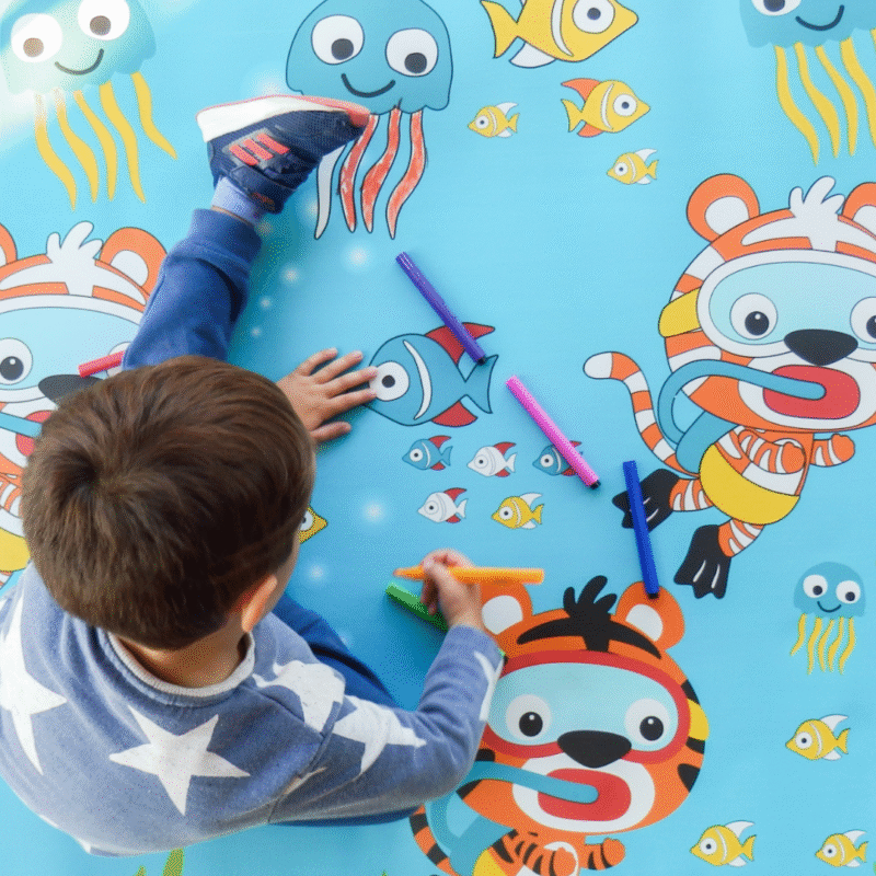 Tapete infantil MARKIDS 120X200CM SOB O MAR