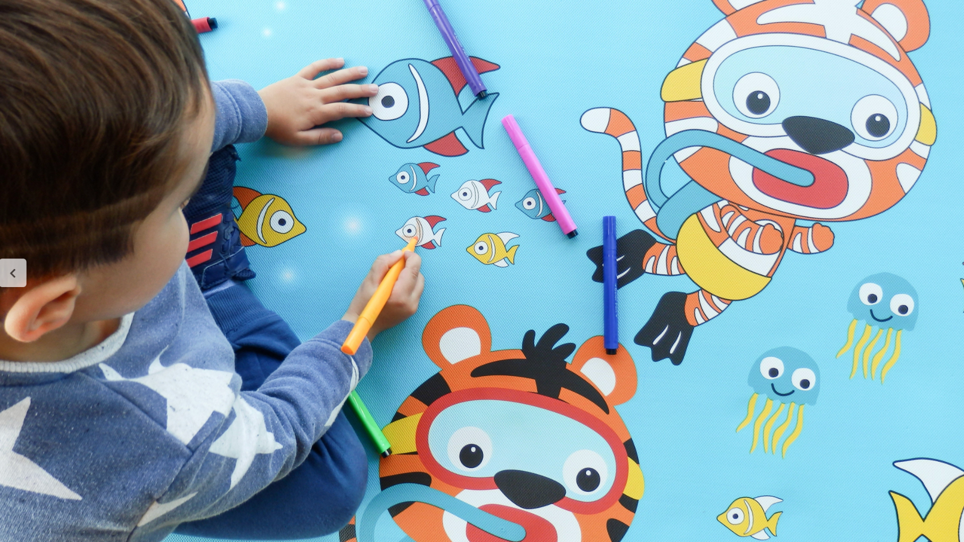 Tapete infantil MARKIDS 120X200CM SOB O MAR